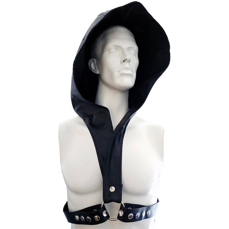 (image for) Faux Leather Hoody Harness With Leather Strap - One Size