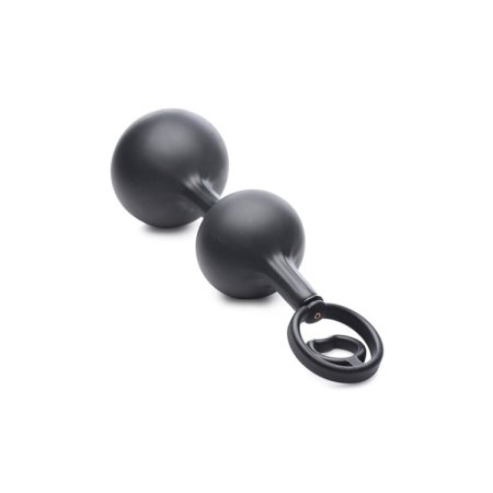 (image for) Devils Rattle Inflatable Silicone Anal Plug with Cock and Ball Ring