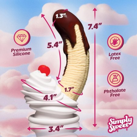 (image for) Chocolate Dipped Banana Split Premium Silicone Dildo