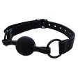 (image for) Leather Ball Gag - Black with Black