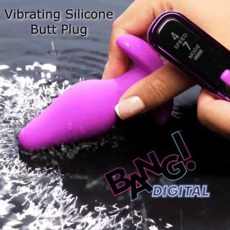 (image for) Vibrating Silicone Butt Plug with Digital RC