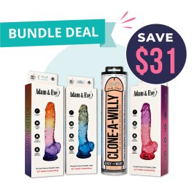 Adam & Eve Dreams Realistic Dildo + Clone A Willy Value Bundle