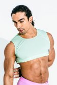 (image for) Unisex Large - Mini Crop Top Sheer - Mint