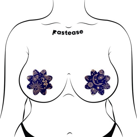 (image for) Midnight Celestial Sun & Moon Petal Breast Pasties