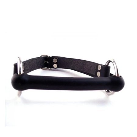 (image for) Leather Rubber O-Ring Rod Gag Black