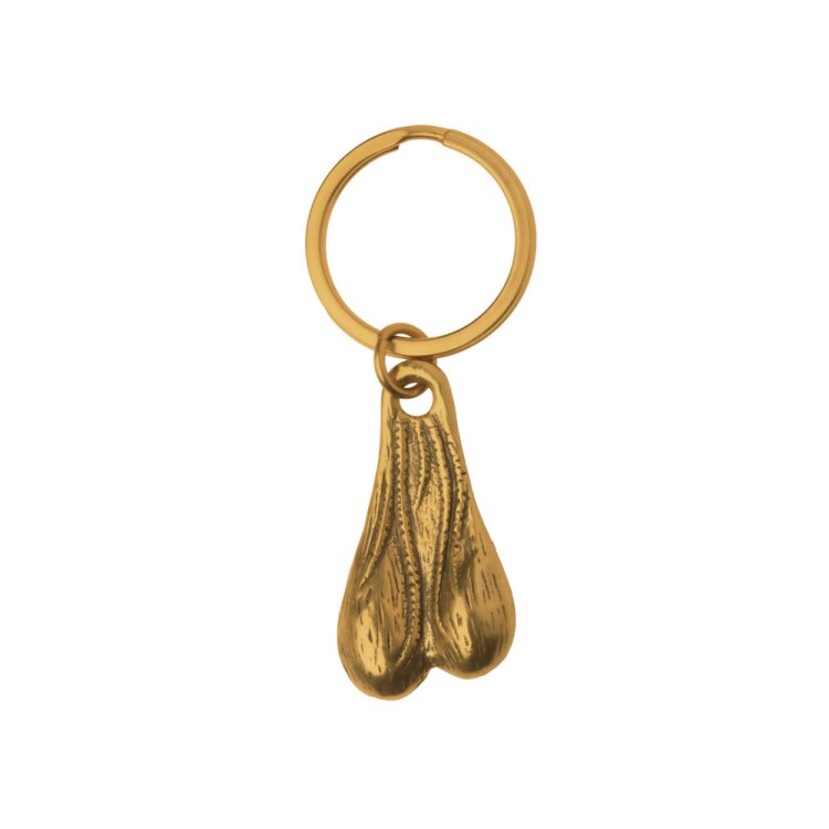 (image for) Big Nuts Brass Keychain