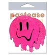 (image for) Neon Pink Melted Smiling Face Nipple Pasties