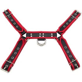 PVC O.T.H Front Harness Black with Red Piping / Small/Medium