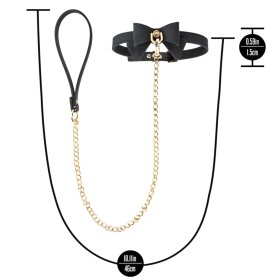 Temptasia Ardor - Silicone Collar & Leash - Black with Bow