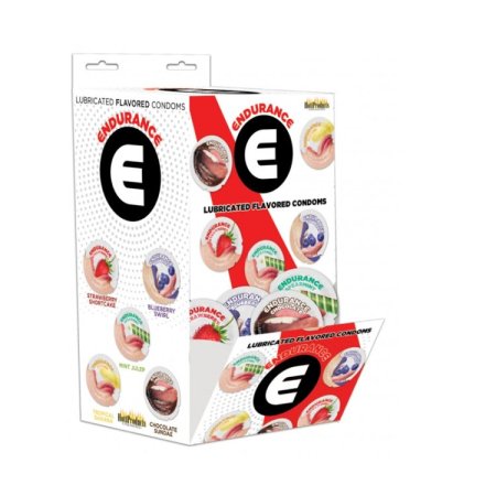 (image for) ENDURANCE CONDOMS - ASSORTED FLAVORS- WALL MOUNT DISPLAY -144 PCS