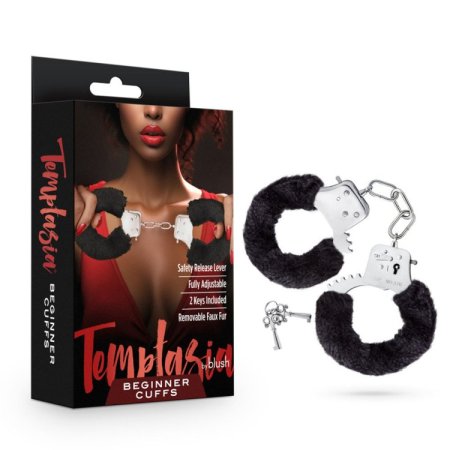 (image for) Temptasia - Beginner Cuffs - Black Fur