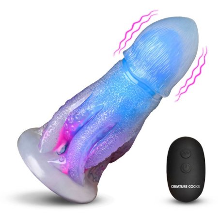 (image for) Cocktopus Deluxe Glow-in-the-Dark Vibrating Silicone Dildo w/ Remote
