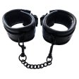 (image for) Leather Padded Wrist Cuffs - Black with Black