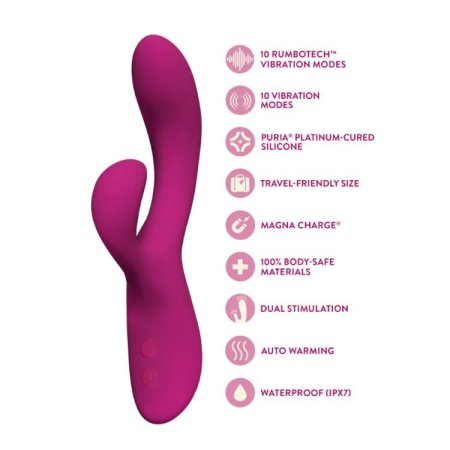(image for) Blush - Quinn - warming Rabbit Vibrator - Burgundy