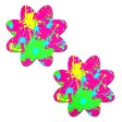 (image for) Neon Pink Graffiti Paint Splatter Petal Breast Pasties