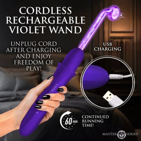 (image for) Elektrawand Rechargeable Violet Wand with Attachments - Purple