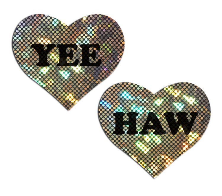 (image for) \'YEE HAW\' Black on Gold Glitter Heart