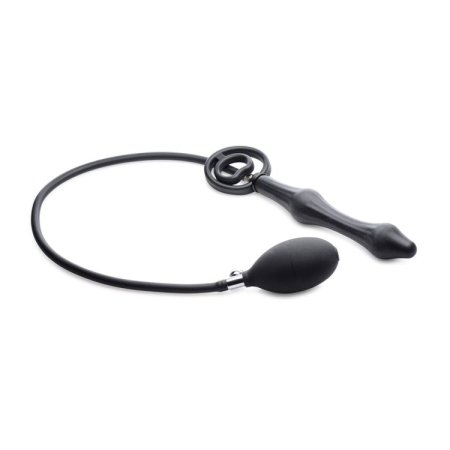 (image for) Devils Rattle Inflatable Silicone Anal Plug with Cock and Ball Ring