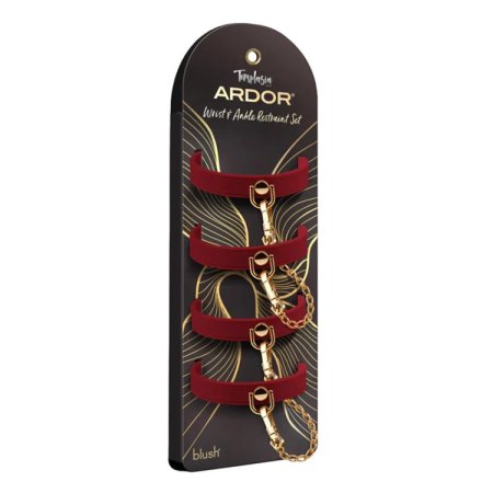 (image for) Temptasia Ardor - Silicone Wrist & Ankle Restraints - Red