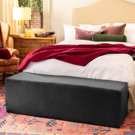 (image for) Aria Flip Chaise 18 Inch Wide - Convertible Sex Chair and Bed Bench, Black
