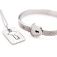 (image for) Cuffed Locking Bracelet and Key Necklace - Tungsten Steel
