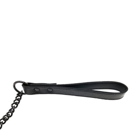 (image for) Leather Lead - Black with Black