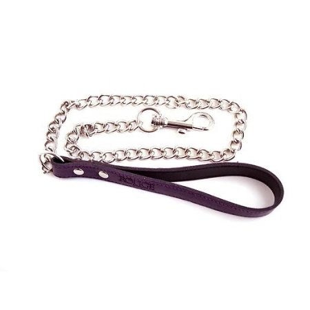 (image for) Genuine Leather Lead with Chain - Purple