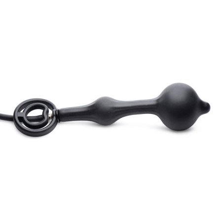 (image for) Devils Rattle Inflatable Silicone Anal Plug with Cock and Ball Ring