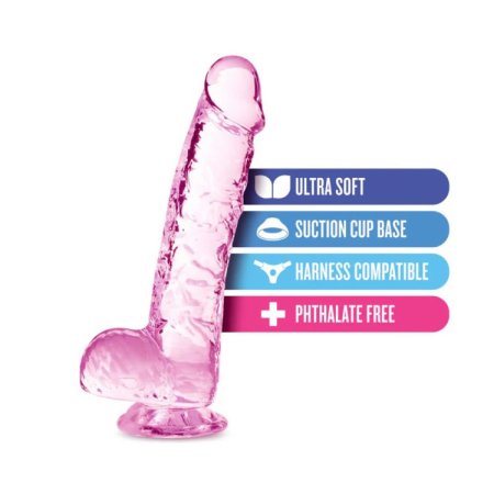 (image for) Naturally Yours - 6" Crystalline Dildo - Rose