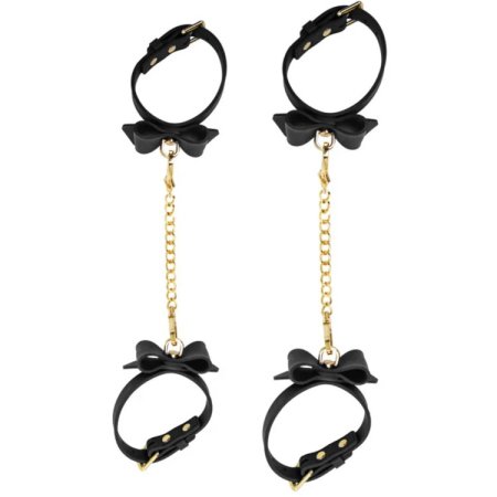 (image for) Temptasia Ardor - Silicone Wrist & Ankle Restraints - Black with Bow