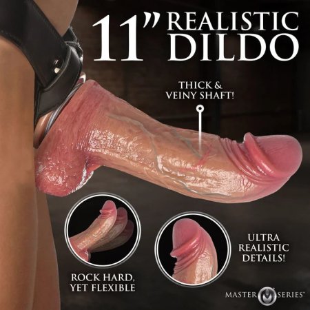 (image for) 11" Silicone Dildo with Harness