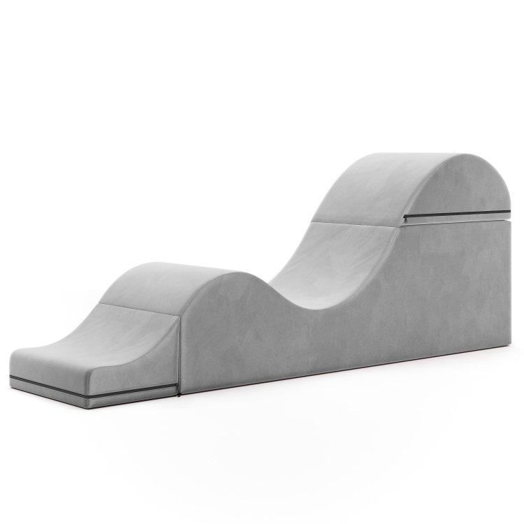 (image for) Aria Flip Chaise 18 Inch Wide - Convertible Sex Chair and Bed Bench, Grey