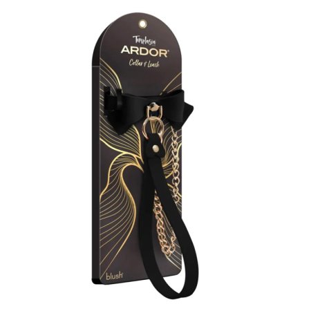 (image for) Temptasia Ardor - Silicone Collar & Leash - Black with Bow