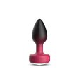 (image for) RUBY Ombre - SMALL Cheeky Charms Eluxe Vibrating Plug With Remote - Clear Gem