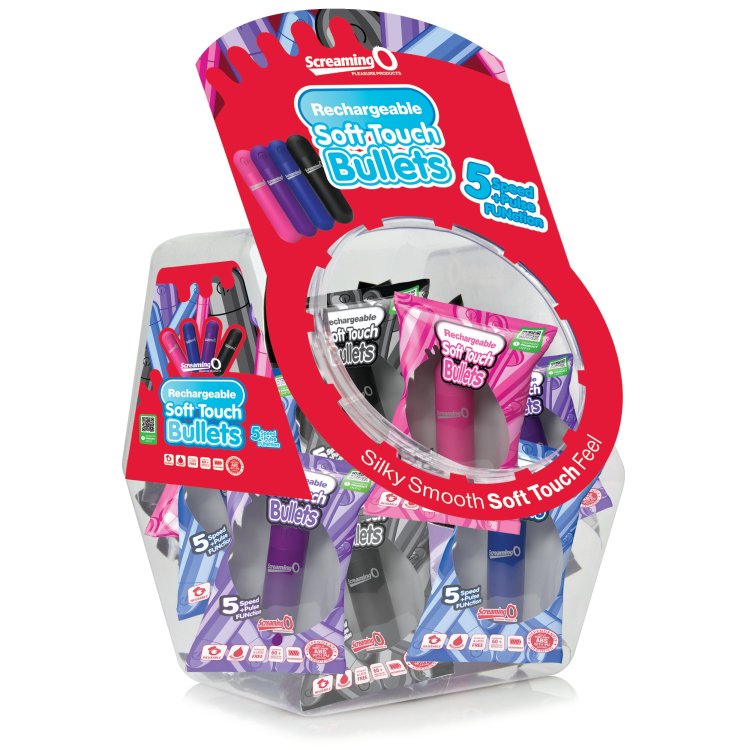 (image for) Screaming O Soft Touch Rechargeable Bullets in candy bowl - Assorted