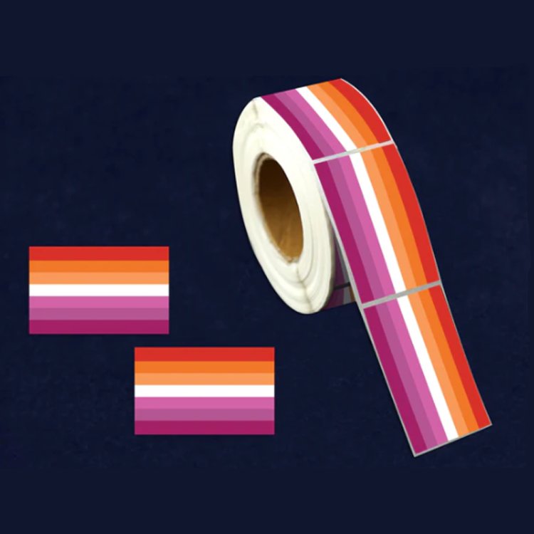 (image for) Lesbian Sunset Flag Stickers - 250pc*
