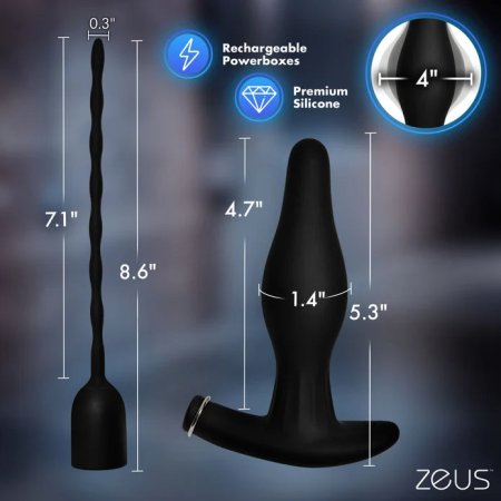 (image for) Inflatable Anal Plug & Urethral Sound E-Stim Kit w/remote
