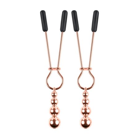 (image for) SELOPA - Beaded Nipple Clamps -Rose Gold