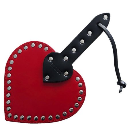 (image for) Leather Heart Paddle - Red