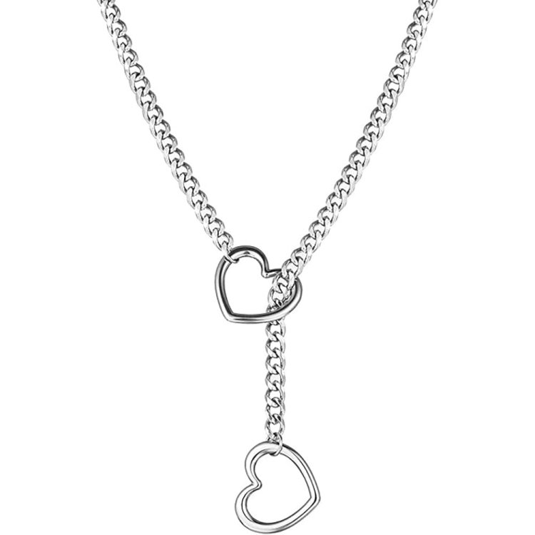 (image for) HEART O RING SLIP CHOKE CHAIN - Silver