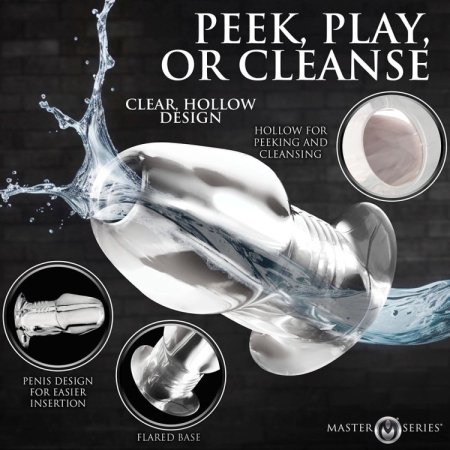 (image for) Dicked Clear Hollow Anal Plug - X-Large