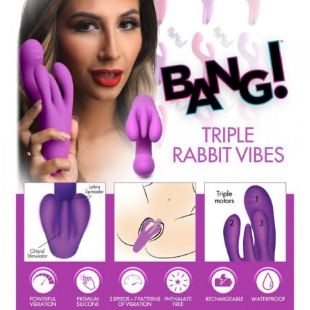 (image for) Triple Rabbit Vibrator - Purple *
