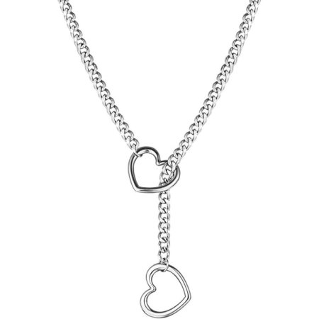 (image for) HEART O RING SLIP CHOKE CHAIN - Silver