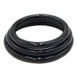 (image for) Stainless Steel 3 Piece Cock Ring Set (45/50/55mm) - Black