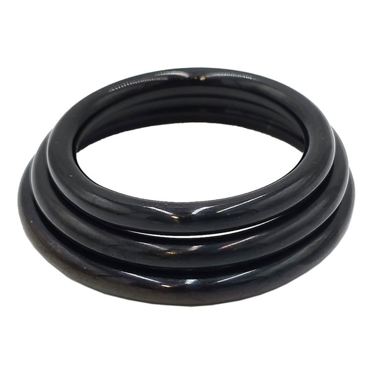 (image for) Stainless Steel 3 Piece Cock Ring Set (45/50/55mm) - Black