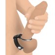 (image for) Leather & Steel Cock & Ball Ring - Black