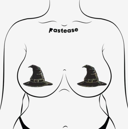 (image for) Disco Black Spooky Witches Hat Breast Pasties