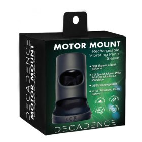DECADENCE- MOTOR MOUNT. Liquid Silicone Penis Sleeve. Multi Speed Vibration. Rechargeable, Black. DECADENCE- MOTOR MOUNT. Liquid Silicone Penis Sleeve. Multi Speed Vibration. Rechargeable, Black.