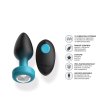 (image for) TEAL Ombre - MEDIUM Cheeky Charms Eluxe Vibrating Plug With Remote - Clear Gem