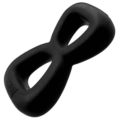 (image for) BOOMERANG double-ring cockring & nut-tugger BLACK FOG